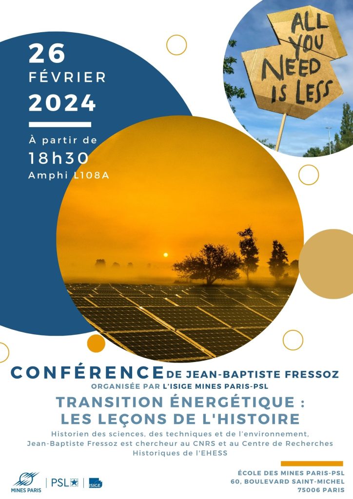 Conférence : « Transition énergétique : les leçons de l'histoire »