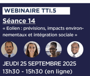 PERSEE au webinaire TTI.5 : « Éolien – prévisions, impacts environnementaux et intégration sociale » (25 septembre, 13h30–15h30)