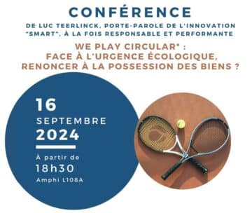 Conference “We Play Circular: Faced with the ecological emergency, should we give up owning things?”, testimonial by Luc Teerlinck